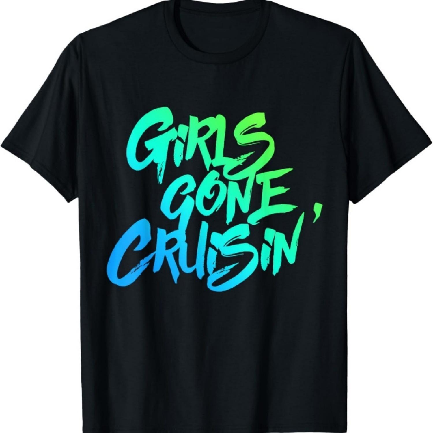 Футболка для девушек  Girls Gone Cruisin  женские футболки для круиза ретро XXXXXL чёрный