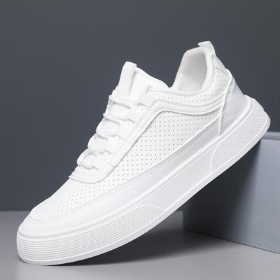 Κορεατική Έκδοση Ανδρικά Casual Παπούτσια Επίπεδη Σόλα Διαπνέοντα Μοντέρνα Παπούτσια Board Δέρμα Τάση Πράσινα Αθλητικά Λευκά Παπούτσια Άνετα
