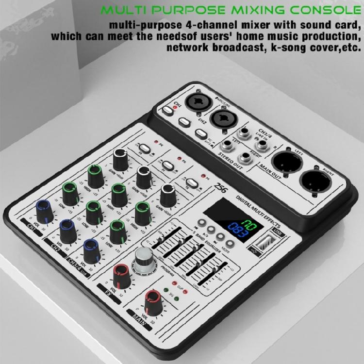 4Channel Audios Mixer for Stage Recording Equipment Headphone Monitoring USB Playbacks for Concerts Live Performances