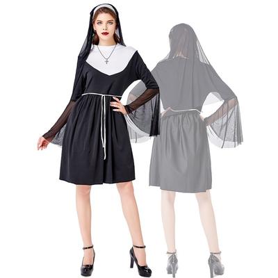 Neues Kirchenkostüm der Jungfrau Maria, Halloween-Cosplay-Bühnenkostüm-Set
