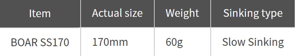 Maria Boar SS170 Jerking Minnow 60 grams Sinking Lure 003 (3636)