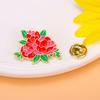 Brooch Pin Vibrant Color Peony Flower Leaves Shape Badge Clothing Decoration Sweaters Hats Bags Accessory