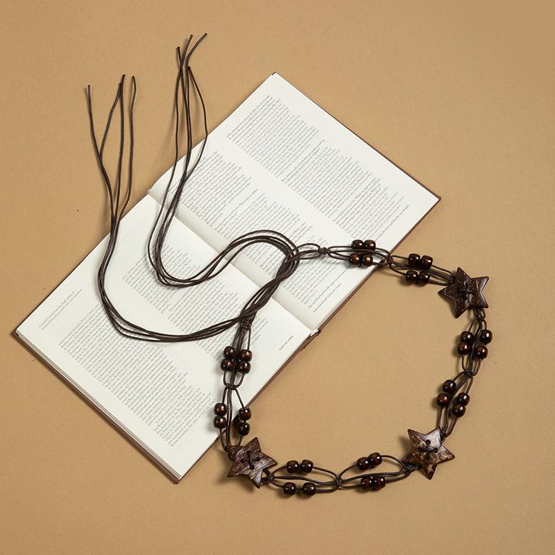 Bohemian retro style fringed waist chain women's exquisite hand-woven waist rope with skirt spring and summer ethnic style belt