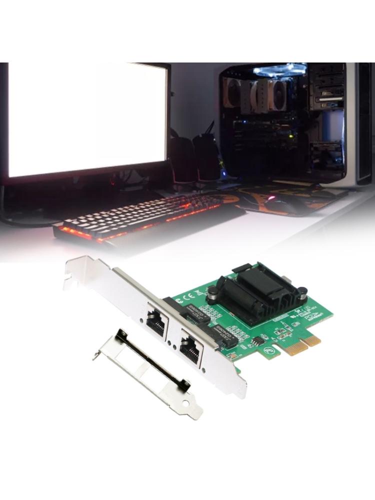 2-Port Slot PCIEX4 RJ45 Interface kCard PCIExpress Adapter Card 10/100/1000Mb