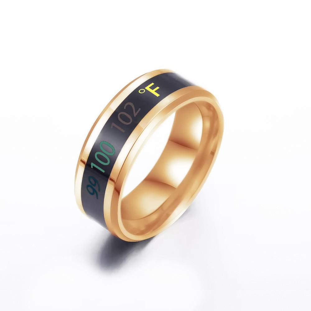 Smart Temperature Titanium Couple Rings - Stainless Steel Jewelry