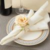 652F Set of 6 Artificial Flower Napkin Rings Elegant Tissue Holder for Dining and Parties Table Decorations for Weddings