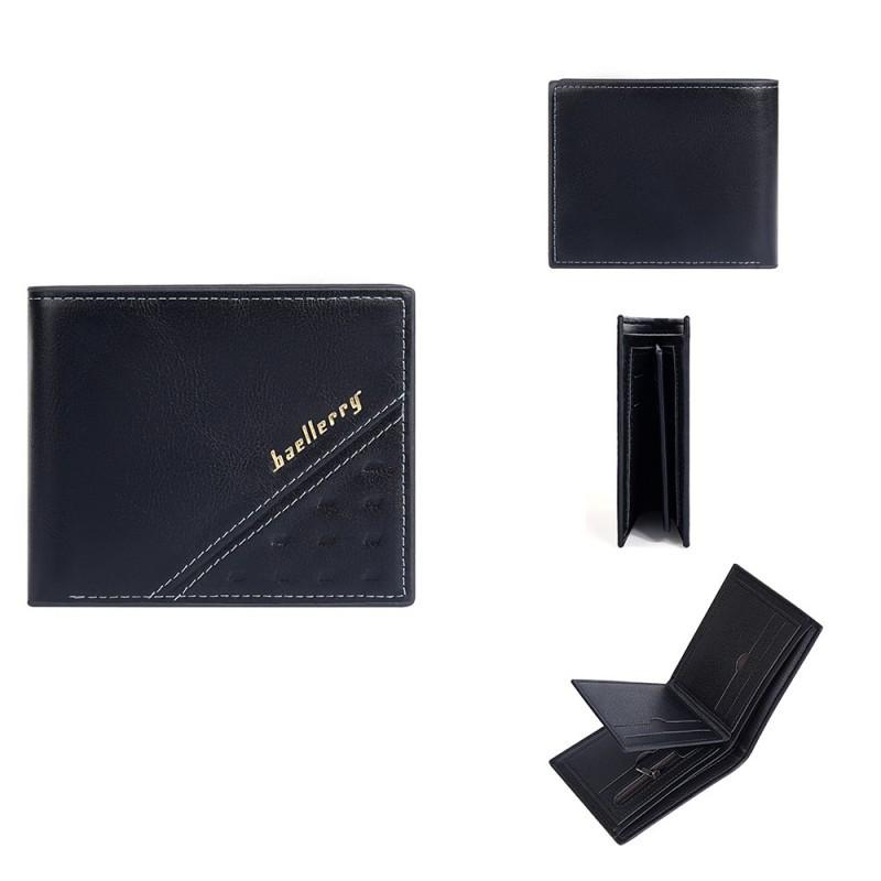 New Men s Short Cross-border Anti-theft Brush Business Wallet 30% Off Fashionable Zipper 12X10X2 чёрный