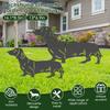 2Pcs Dog Garden Stakes Iron Dachshund Figurines Outdoor Rustproof Garden Iron Art Decoration for Patio Lawn Balcony Dog Lovers