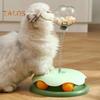 Interactive Cat Treats Dispenser Toy Leaking Food Ball Pet Feeder Toy Puzzle Pet Slow Feeder with Ball Track for Indoor Cats Dogs