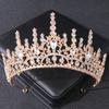 Goldfarbene Luxus-Kristall-Hochzeitstiara und Kronen Party Strass Abschlussball Braut Diadem Krone Tiara für Damen Braut Haarschmuck