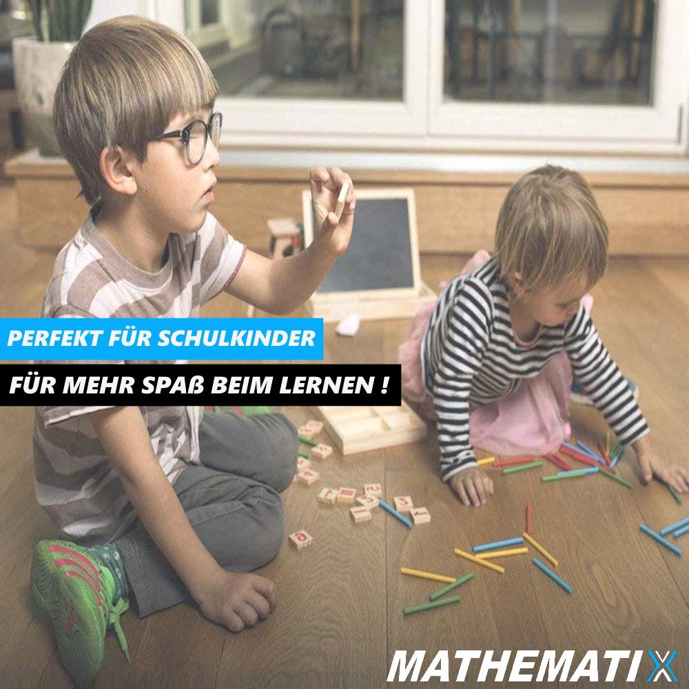 MATHEMATIX Réglettes en bois Bâtonnets de comptage Jouet mathématique d'apprentissage des nombres