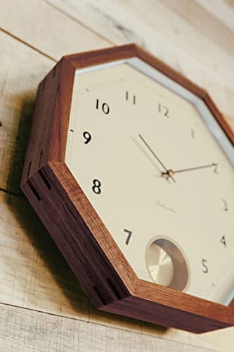 Interform Wall Clock, Pendulum Clock, CL-3351BN, Görlitz Gold/Brown Wood, Dimensions: 28cm W X 28cm H X 7cm D