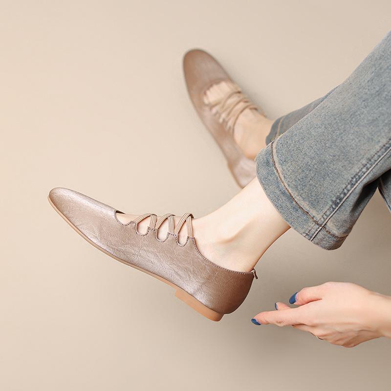 Huge and easy to wear~ Ballet shoes cross elastic Mary Jane shoes soft-soled grandma shoes women's single shoes