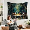 Enchanted Forest Tapestry, Fantasy Woods Tapestry Wall Hanging, Magical Wildflower Forest Animal Wall Blanket Decor For Home