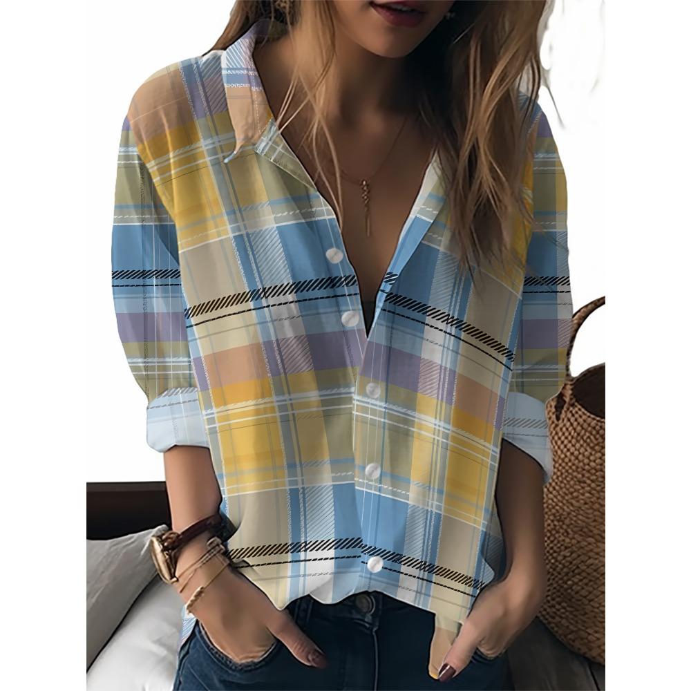 Summer Minimalist Shirt with Floral Digital Print Button Up Shirt Top for Women's Hawaiian Beach Vacation Casual Shirt