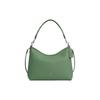 Laurel 31 Logo Logo Zipper Closure Pebbled Leather Hand-held Crossbody Shoulder Bag Large Size Women's Silver with Light Green