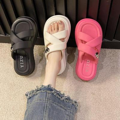 Sommer Neue Damen Hausschuhe Damen Tragen Dicke Sohle Strandsandalen Lässige Booster Schuhe für Damen