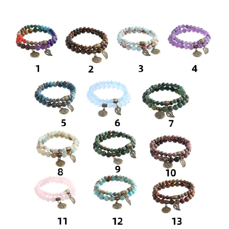 Handmade Leaf Charm Bracelet Life Tree Bangles Jewelry Gift for Women and Man