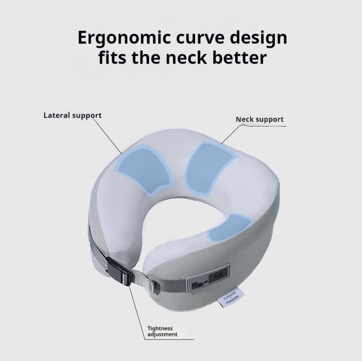 Travel Neck Pillow Memory Foam Pillow for Airplane Car Office Supportive Cervical Neck Rest with Washable Cover