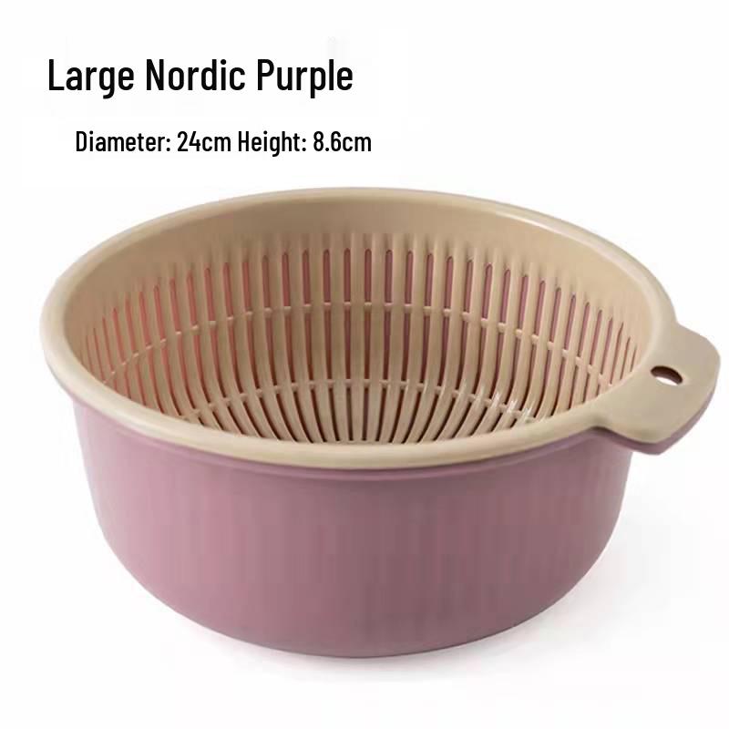 Zwei-Schichten-Gemüsewaschkorb: Dickes, hohles Siebdesign für Küchenspülen - Ideal zum Waschen von Brokkoli und Muscheln.