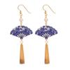 Elegant Chinese Style Qipao Fan Tassel Earrings