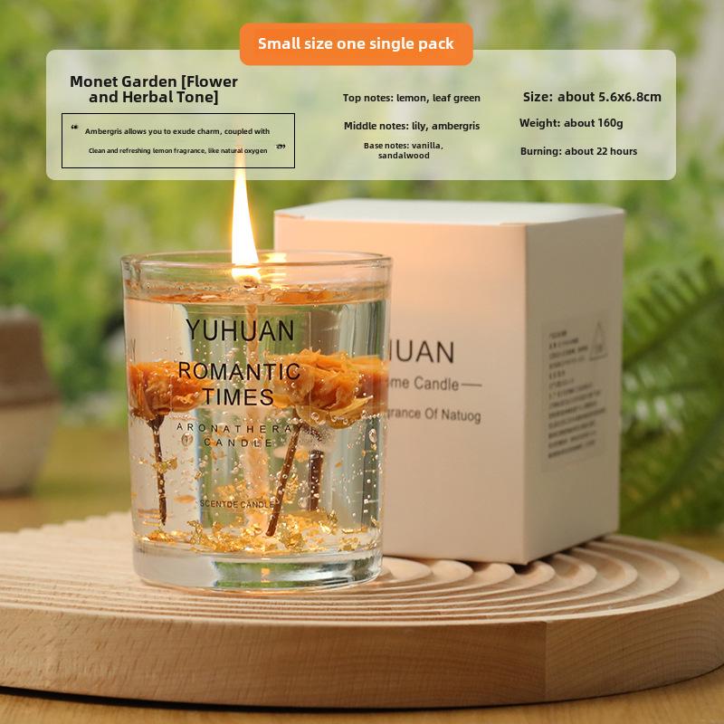 DIY Real Flower Jelly Scented Candle Cup - Creative Souvenir Gift for Girls' Bedroom with Long-Lasting Fragrance.