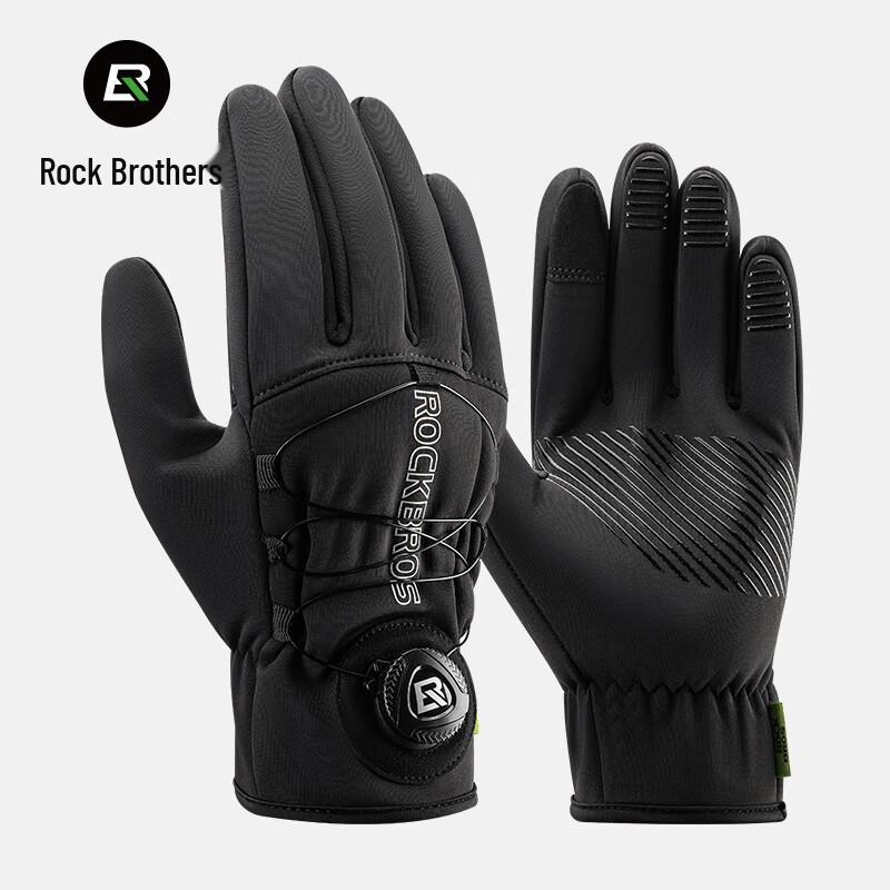 ROCKBROS Windproof Warm Full Finger Cycling Gloves L