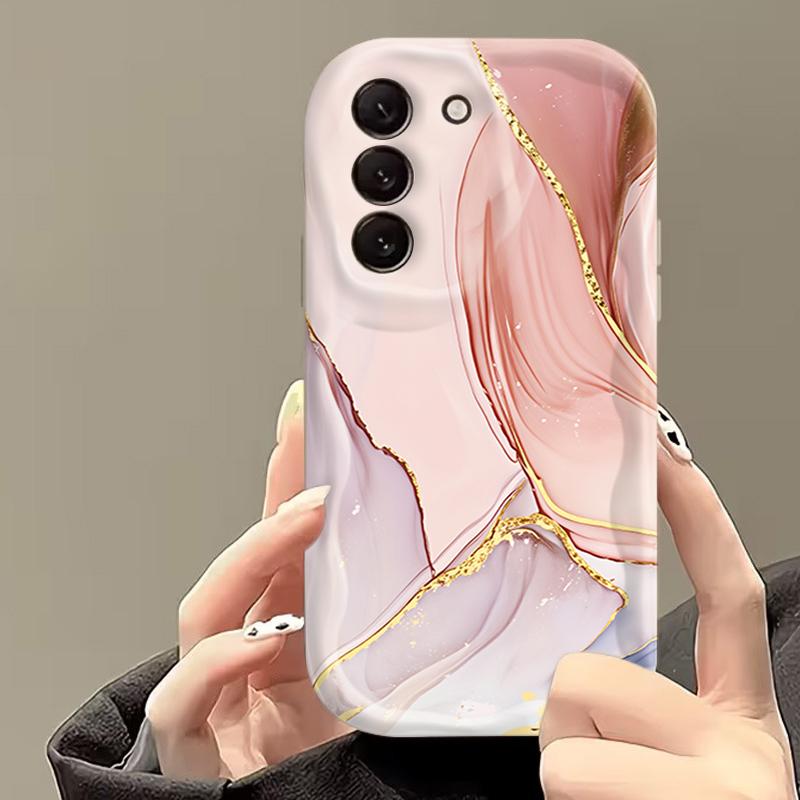 Case for Samsung Galaxy S26 S24 S23 S25 Ultra Plus FE A57 A56 A55 A54 A37 A36 A17 A07 A16 A15 5G Pink Marble Pattern Phone Cover