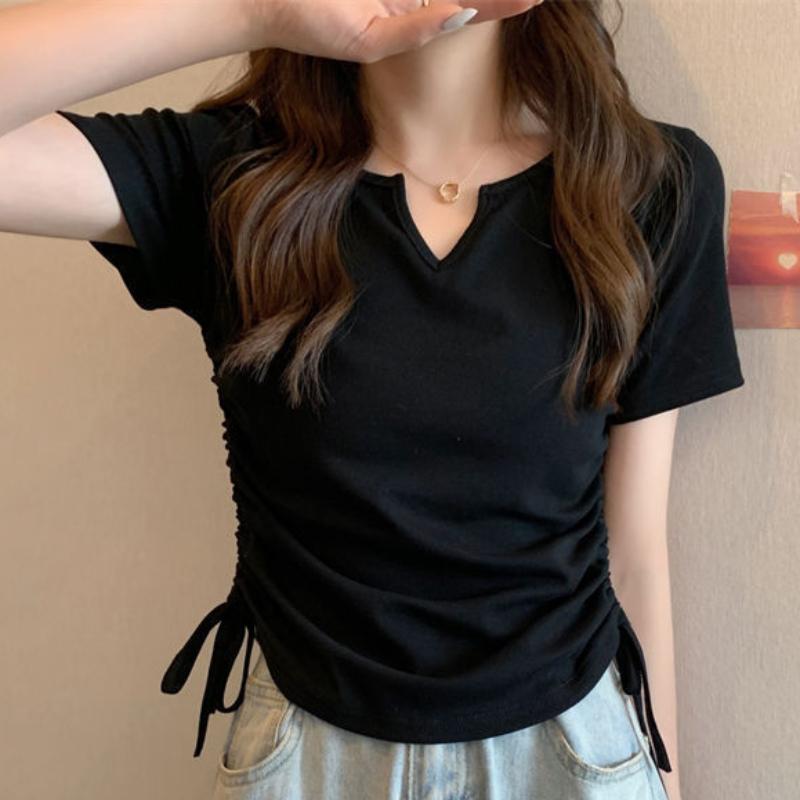 GMXIA Women's Fashion Casual Short Sleeve V-Neck T-Shirt and Top