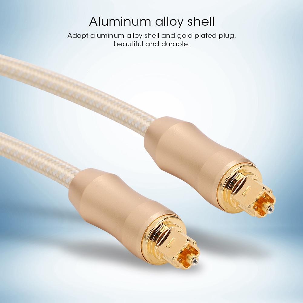 5.1 Sound Track Digital Optical Fiber Audio Cable Gold for Speaker Power Amplifier TVGold 3m