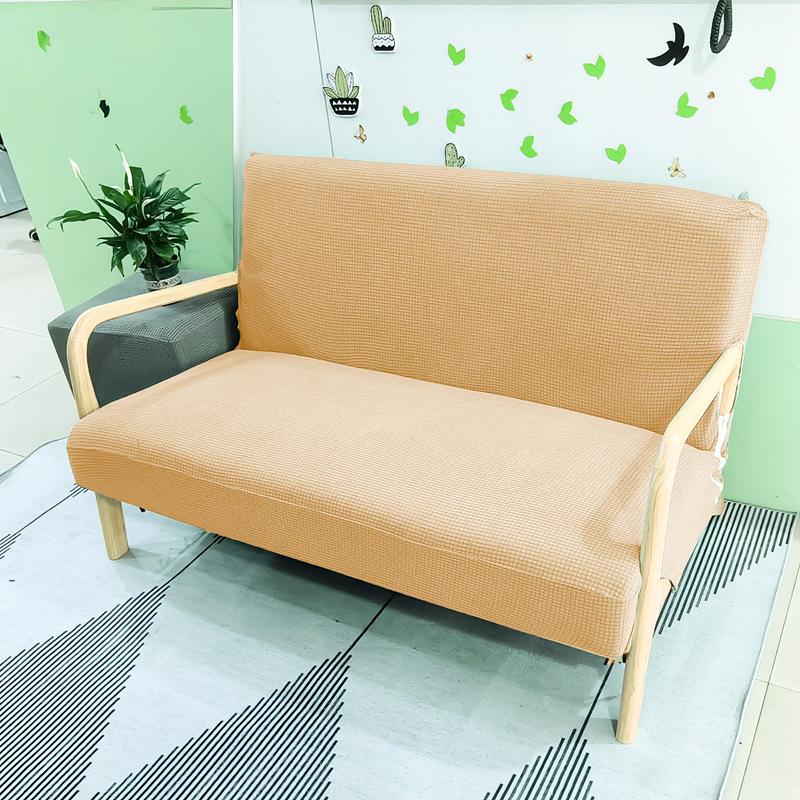 Stretch Futon Slipcover Solid Wood Sofa Cover Furniture Protector Without Armrests Slipcover Soft with Elastic Bottom for Kids, Spandex Jacquard