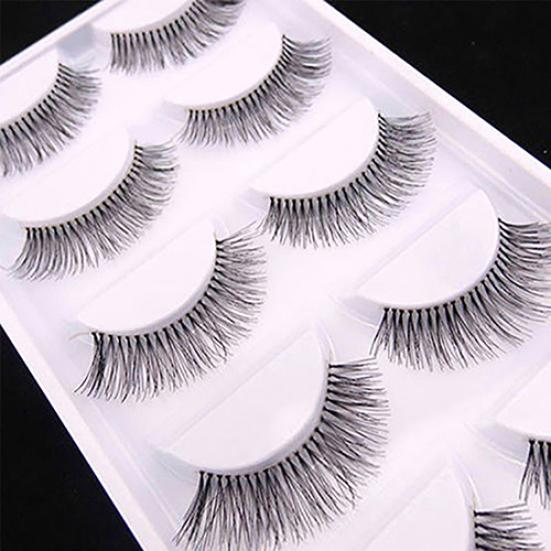 5Pairs Natural Sparse Cross Eye Lashes Extension Makeup Long False Eyelashes