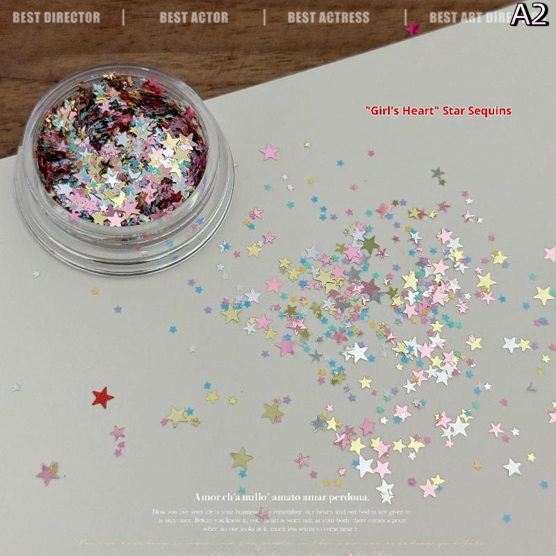 Decorazione Manicure 1 Scatola Paillettes a Stella Nail Art Glitter Colorati a Cinque Punte per Design Unghie Fai da Te