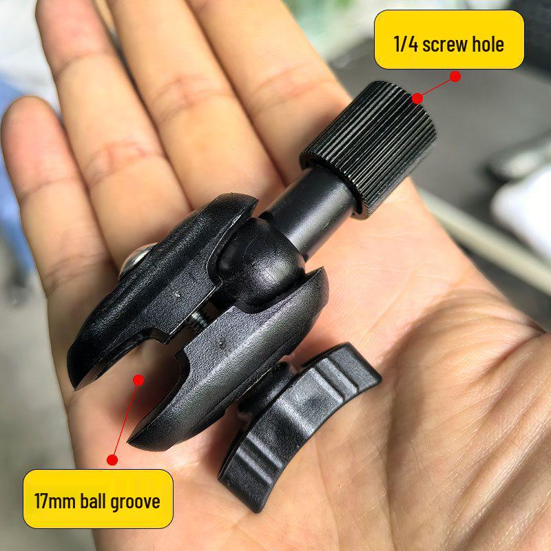17mm Ball Head to 1/4" Interface Universal Swivel Pan/Tilt Tripod Adapter.