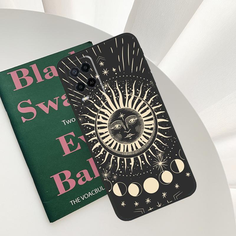 Sun Moon Case For Oppo A15 A16 A17 A52 A72 A76 A96 A54 A74 A94 A54S A57S A58 A78 A98 A57 A77 Cover