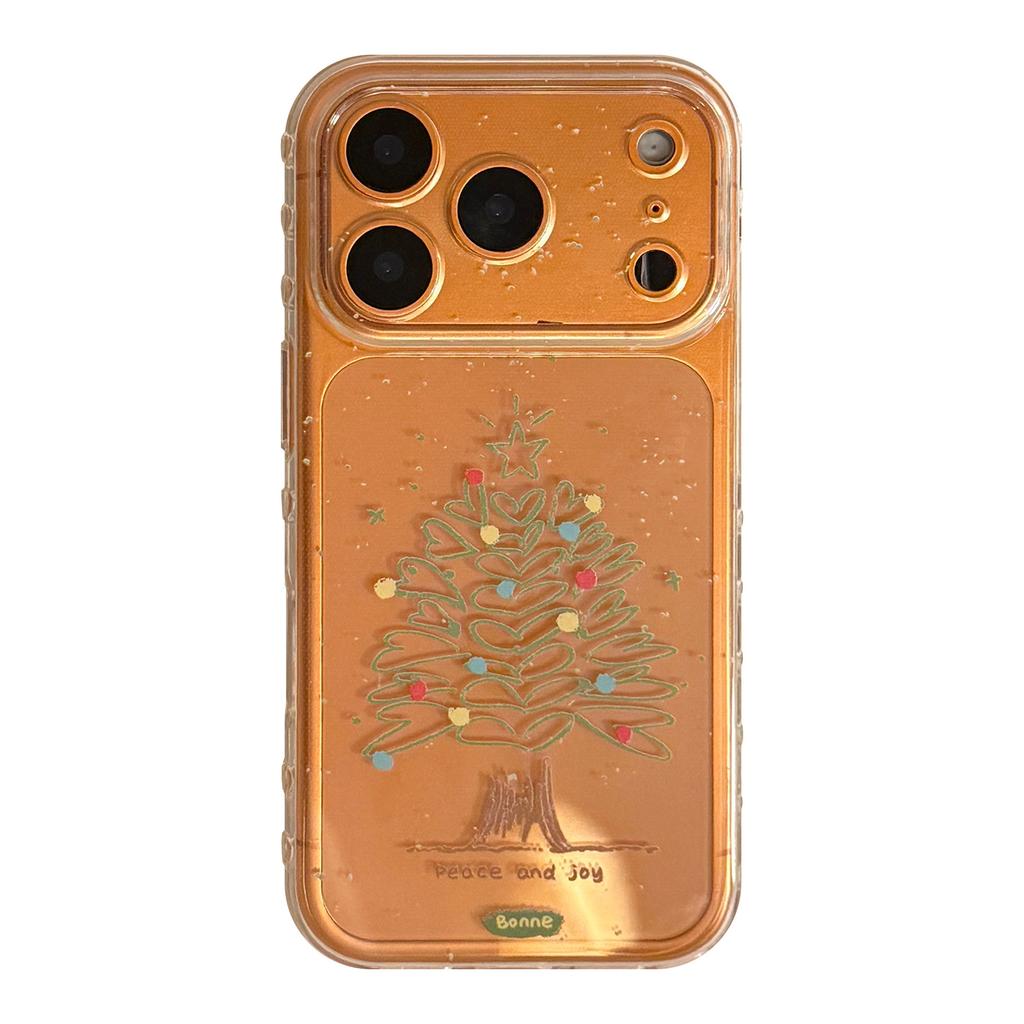 Transparent Graffiti Christmas Tree for IPhone 17 Mobile Phone Case for Iphone17promax Suitable for 15 Winter 16 Soft 13 Anti-fall