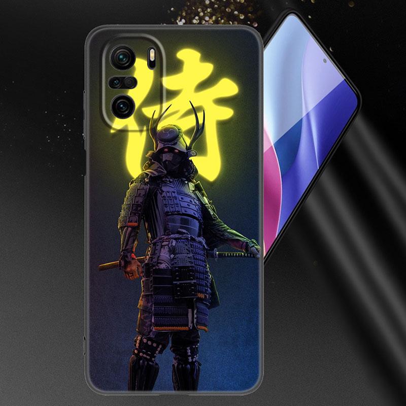 Japanese Samurai Art Phone Case For Xiaomi Mi POCO X3 NFC GT M4 M3 12 11T 10T Pro A3 11 Lite NE 5G 12X 11i F3 Soft Black Cover