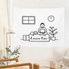 Velvet Underground Band Doodle Wall Tapestry White Background Black Line Art Musician Guitar Drum Funny Meme Indie Rock