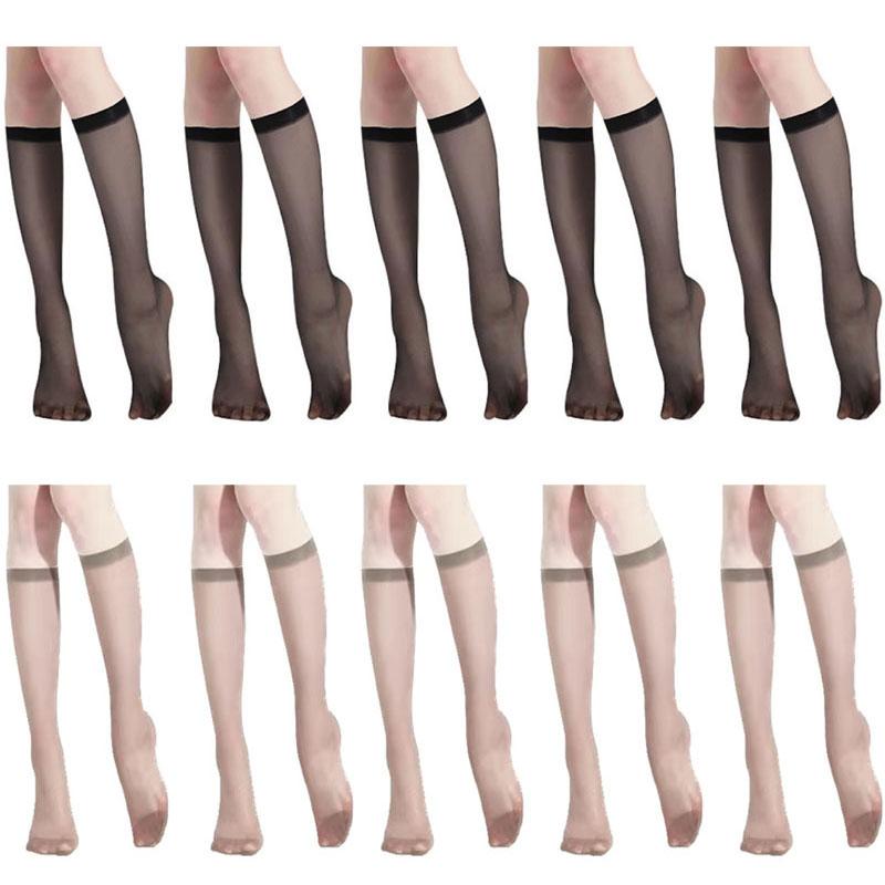 510Pairs Women Ultra-Thin Nylon Stockings Transparent Elasticity Ladies Knee Socks Summer Long Socks For Girls Stocking