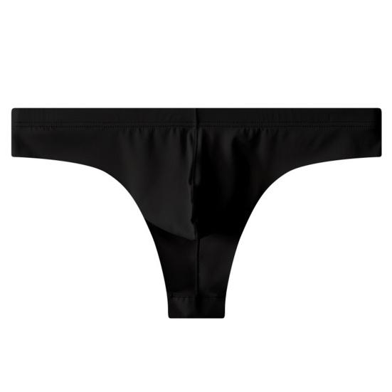 Men Sexy Thongs Ice Silk Cool Underpants Breathable Low-Waist Thong Briefs Quick-Dry Moisture-Wicking Underwear for Summer Daily Wear