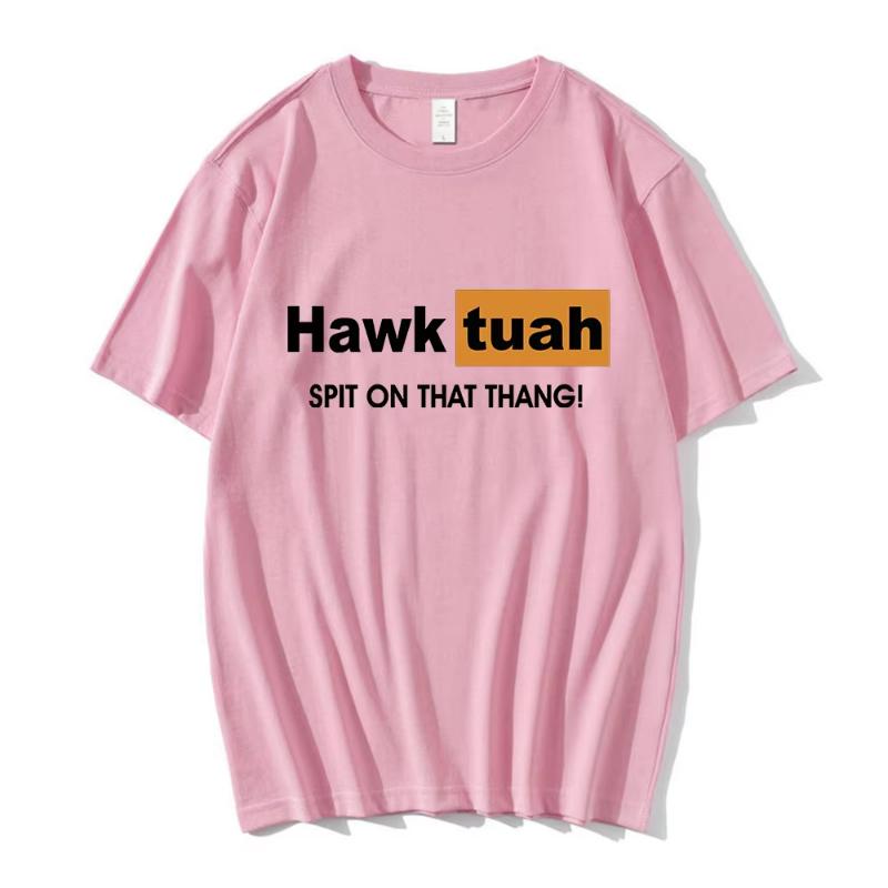 Hawk Tuah Spit on That Thing T Shirt Funny Meme Print T-shirt Men Women Casual Cotton Oversized Short Sleeve T-shirts Streetwear