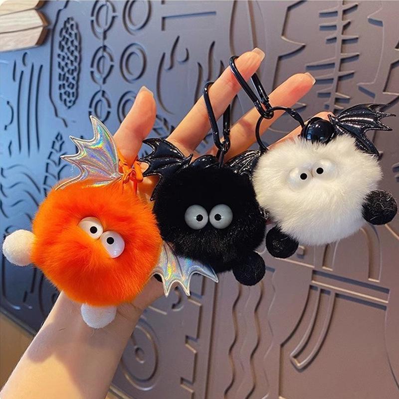 Cross-Border Plush Little Devil Soot Ball Faux Rex Rabbit Fur Pendant Keychain/Backpack Charm