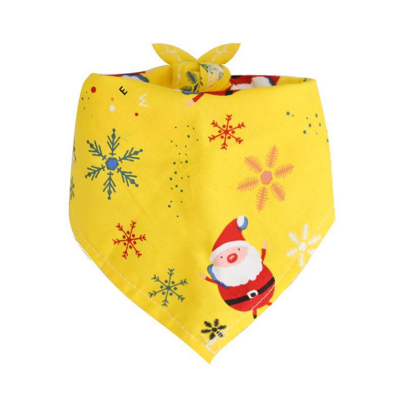 Charming Christmas Dog Bandana Reversible Triangle Bibs Scarf For Large Pets