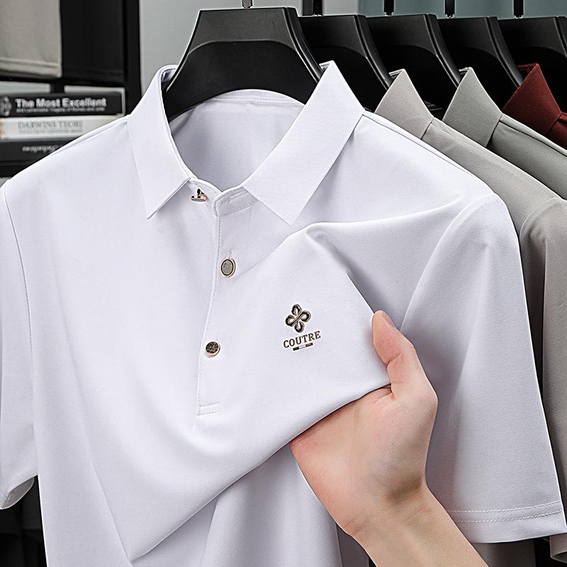 Polohemd Business Casual Herren Revers Kurzarm High Sense Bügelfrei Atmungsaktiv T-Shirt Medium Top