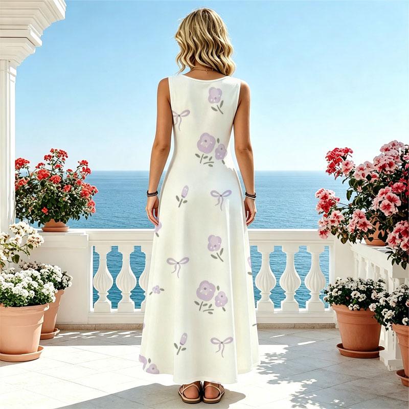 Women's Sleeveless Tank Maxi Dress Soft & Lightweight,Loose Fit for Daily Commute,Beach Vacation,Casual Wear & Travel Photoshoots,Versatile & Stylish