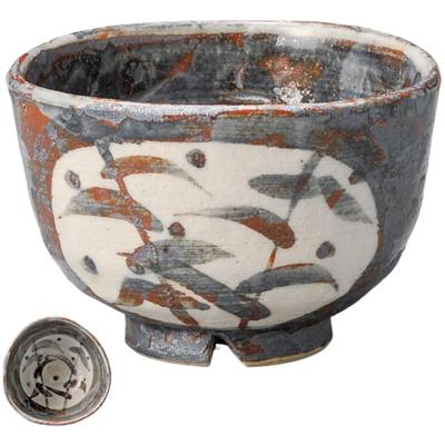 Matcha Grau Shino Gras Mino Keramik Hergestellt in Geschenkverpackt Ale-net Schale, Muster, Keramik, Japan,