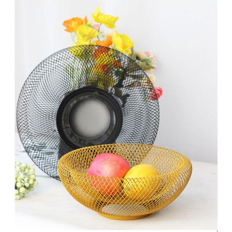 Nordic-Style Iron Art Fruit Storage Basket Home Organizer Bowl For Vegetable Candy Kitchen Table Dining Decoration Tool