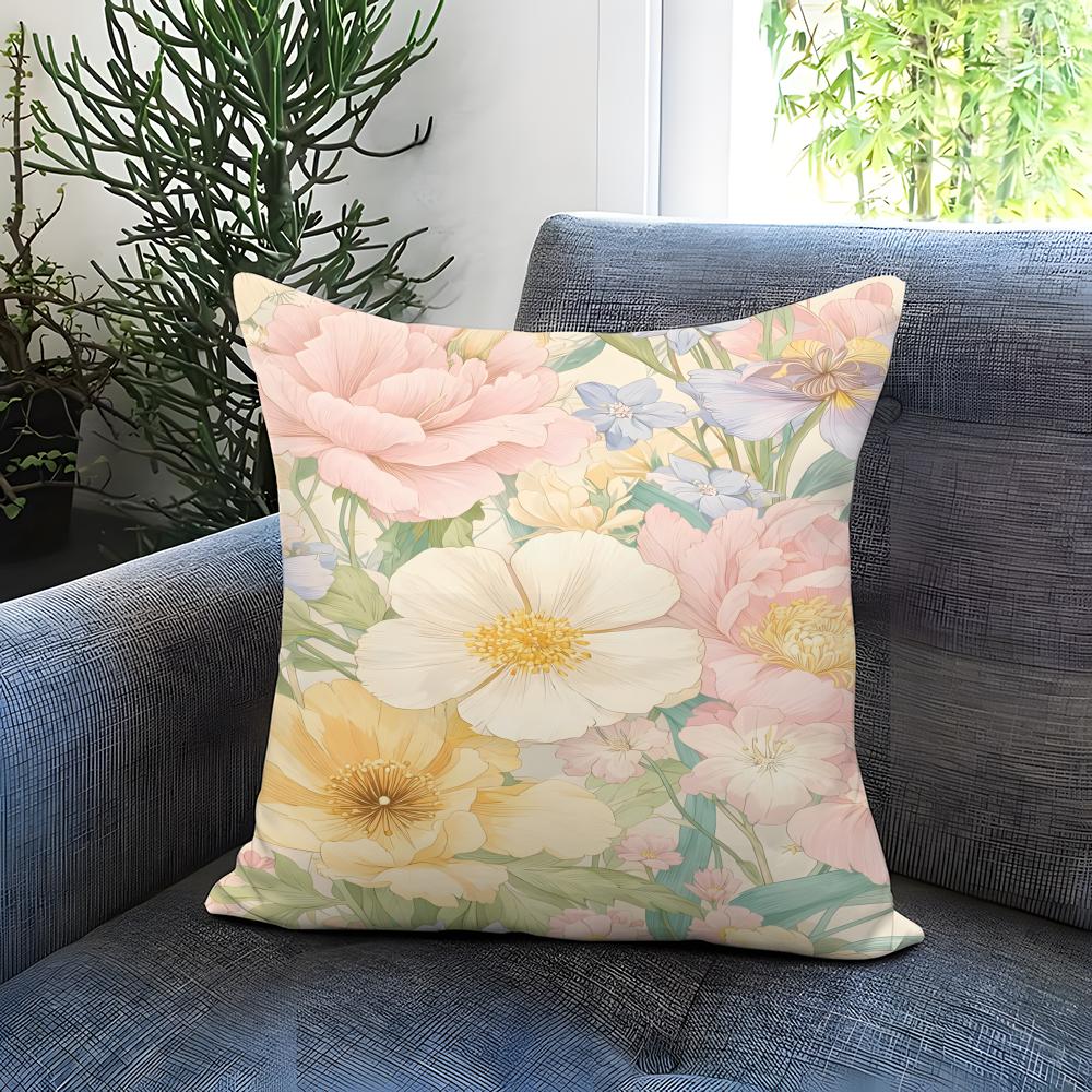 Light Pink Gentle Petals Cushion Cover Comfortable Reversible Pillow Cover Ideal for Car Sofa Bedroom Beyond