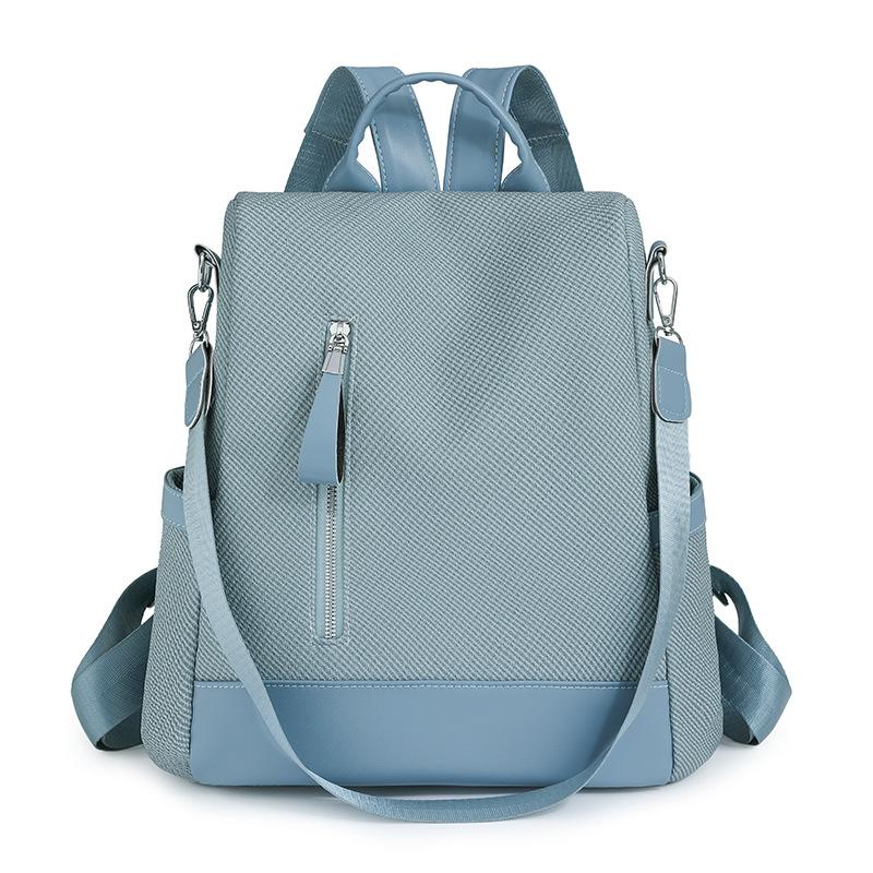 

Soft Leather Backpack Anti-theft Backpack Travel Large Capacity Multi-back Shoulder Bag Student Schoolbag синий