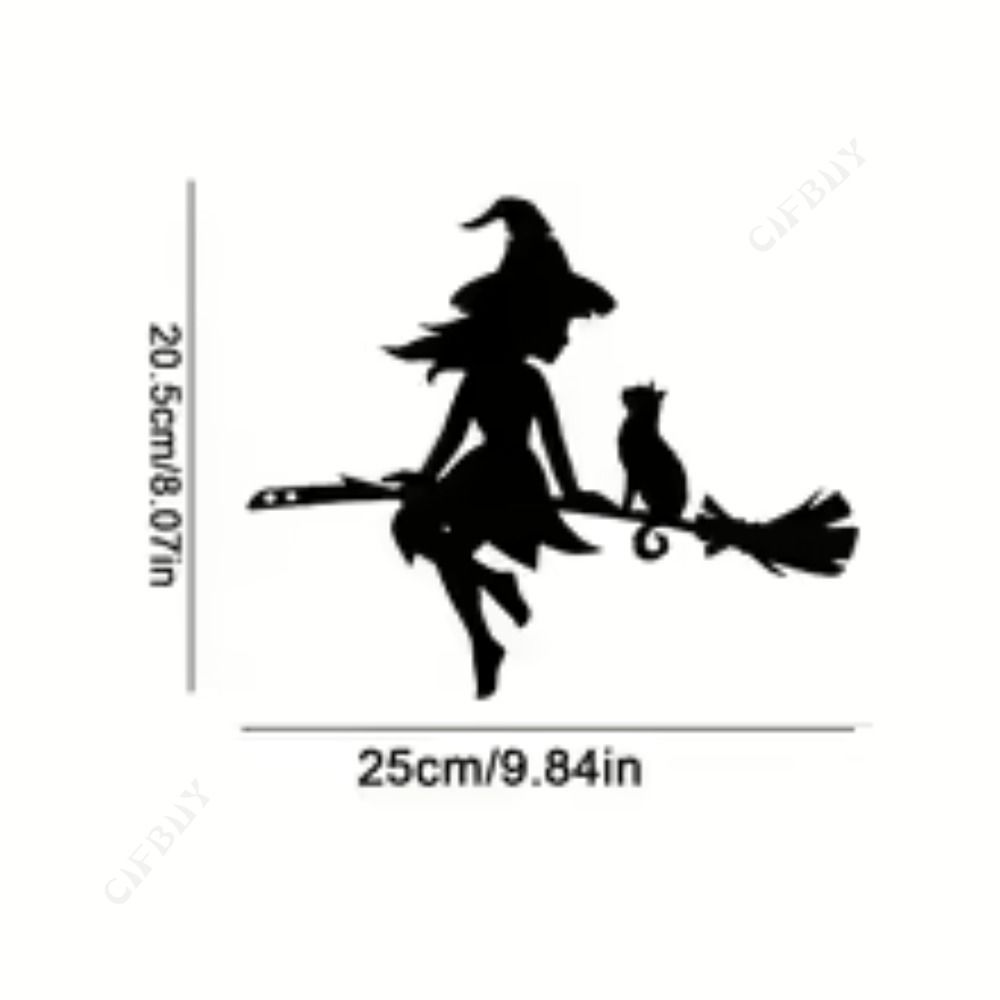 Iron Witch Statue Garden Ornament Halloween Decor